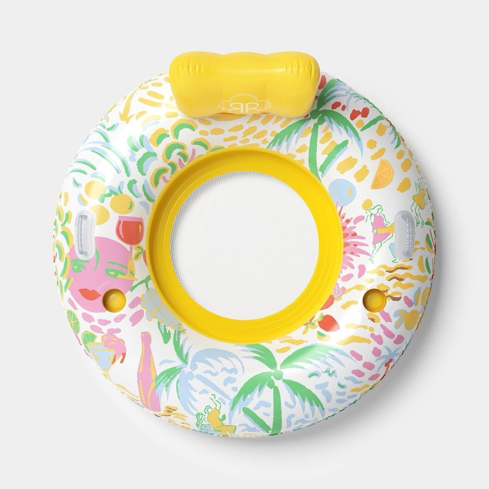 Vacation Round Pool Float Yellow White Green Roller Rabbit x Target Floatie